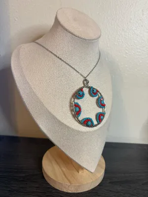 Handmade Silver Beaded Charm Necklace thumbnail 3