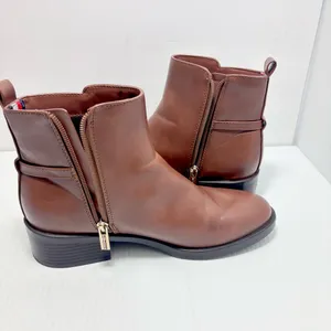 Tommy Hilfiger‎ Womens Imiera Faux Leather Ankle Booties Brown Size 7.5 thumbnail 6