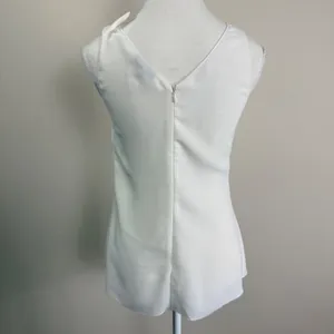 REISS Cream Knotted Shoulder Draped Sleeveless Blouse Top Size US 4 UK 8 EU 36 thumbnail 5
