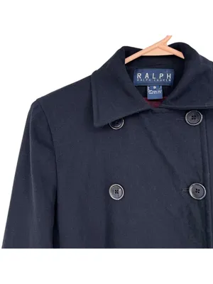 Ralph Ralph Lauren Vintage Double Breasted Wool Peacoat Jacket Navy Blue Size 8 thumbnail 3