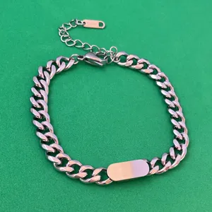 Titanium Steel Link Chain Bracelet for Men Women,Punk Hip Hop Bracelet thumbnail 2
