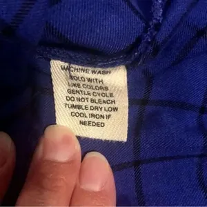 Westbound Blue and Black Plaid Long-sleeved Button-up Size PM thumbnail 9