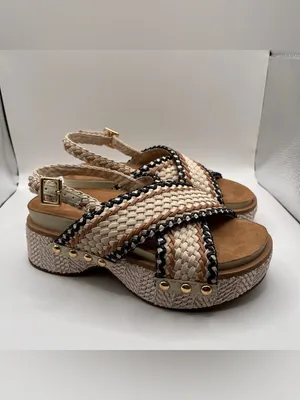 NWOB Kelsi Dagger Anthropologie Pace Raffia Platform Sandals Woven 5 Boho Woven thumbnail 2