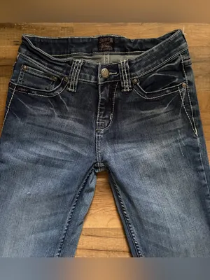 Cowgirl Tuff Co. Cowgirl Up mid rise bootcut flare embellished med wash denim jeans Sz 2 western thumbnail 2