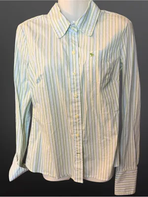 Vintage Ezra Fitch by Abercrombie & Fitch Y2K Button-Up 💚🩵 thumbnail 5