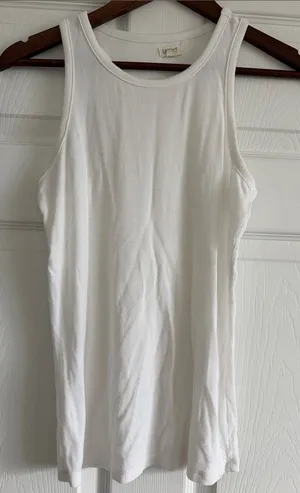 L'AGENCE White Ribbed Crewneck Tank Top Sleeveless Fitted Basic XS thumbnail 1