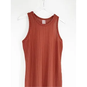 CALIA Perforated Bohemian‎ Bathing Suit Cover Up Dress Women's L Brown Boho thumbnail 4