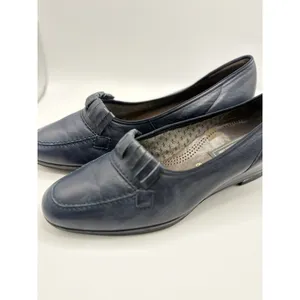 Semler Navy Blue Leather Kiltie Wedge Loafers Womens Size 6 F Made in Germany‎ thumbnail 4
