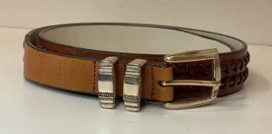 Goforgreen Women’s Western Belt Tan‎ Leather with Silver Buckle Size 38/40 thumbnail 1