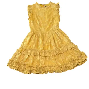 Lulus Women's‎ XS Yellow Floral Ruffle Sleeveless Mini Dress thumbnail 6
