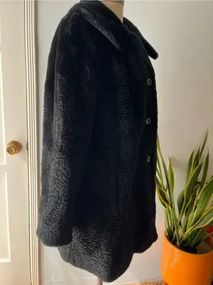 50’s Style Vintage Textured Faux Fur Swing Coat thumbnail 3