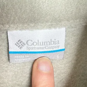 Columbia Fleece Pullover Top Women’s Size Large Snap Closure Gray Cream thumbnail 3