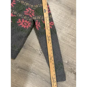 SUNDANCE L wool Blend‎ Cardigan Zip Front Gray Pink Round Neck thumbnail 7