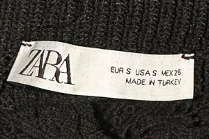 ZARA KNITTED half top gorgeous black preowned size s thumbnail 3