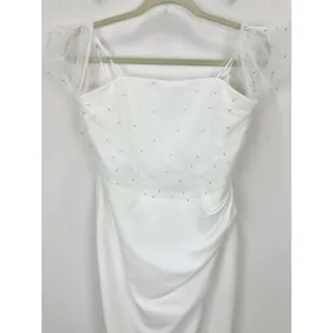 NEW Lulus Profound Glamour Ivory Pearl Off-the-Shoulder Tulip Maxi Dress Large thumbnail 7