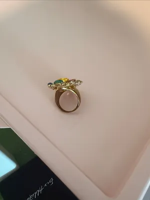 Multicolor Floral Cluster Statement Ring thumbnail 2