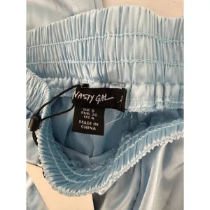 Nasty Gal Something Blue Bridal Pajama Set US 4 Baby Blue Feather Trim NWT thumbnail 4