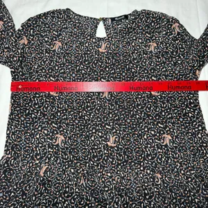 Madewell 100% Silk Blouse Large Black Floral Peasant Cottagecore Ruffle Sleeve thumbnail 4