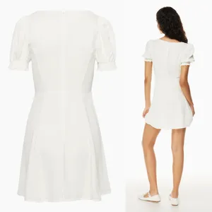 Aritzia Sunday Best 4 Tinsley Sweetheart Mini Dress White Puff Sleeve Fit Flare thumbnail 5
