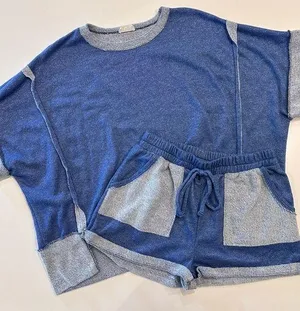 Matching Two Piece Blue Lounge Set Size M/L Size M thumbnail 1