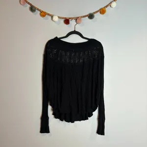 Free People Spring Valley Lace-Trim Top in Black thumbnail 2