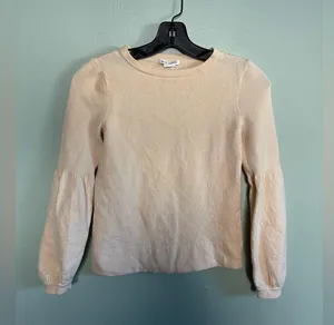 Club Monaco Cream White Long Sleeve Balloon Sweater Top Sz XS thumbnail 1