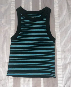 Aerie Green Striped Tank thumbnail 1