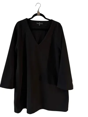 Pomander Place Tuckernuck Audrey Black V Neck Mini Dress Plus Size XXL thumbnail 3