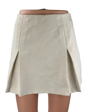 Elodie Beige Pleated High Rise Sports Golf Mini Flare A-Line Skort Skirt Size XS thumbnail 1
