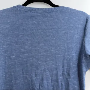 Theory Cherry B3 Sterling Rib Knit T Shirt Mini Dress Blue Melange M thumbnail 5