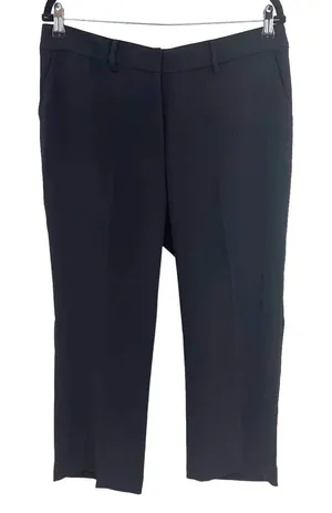 Amanda Uprichard‎ Trouser Dress Pants Cropped Capri Classic Black Size Large thumbnail 1
