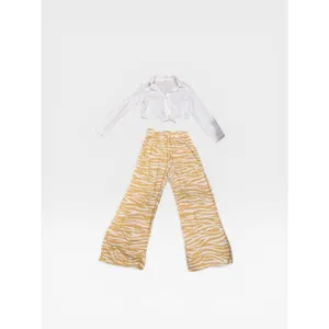 Anthropologie Charming Charlie Beige Zebra Print Wide Leg Boho Pants Size Small thumbnail 6