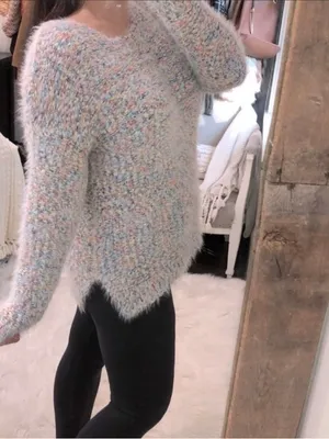 Easel small/medium fuzzy multicolor knit sweater thumbnail 2