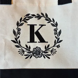 Black and White K Tote Bag thumbnail 4