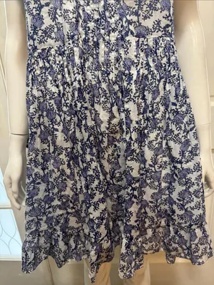 Isabel Marant Étoile Godrana Flutter-Sleeve Blue Floral Ruffle-Sleeve Dress S 44 thumbnail 5