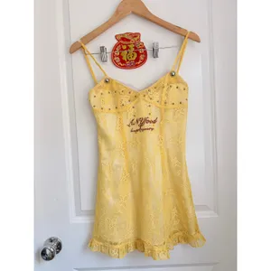 Anyfood Universe Sabrina Lemon Dress Rare Slip Mini Dress‎ Size Small thumbnail 5
