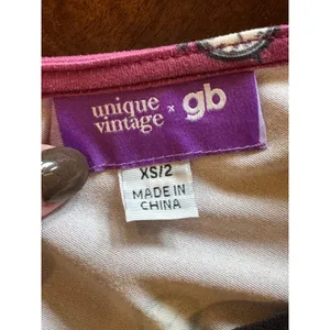 Unique Vintage x GB Dress Women XS Purple Fit‎ and Flare Clock Print Retro Boho thumbnail 7