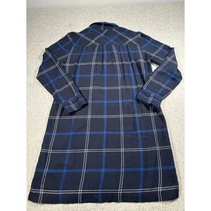 Abercrombie & Fitch Medium Womens Blue Plaid Shirt Dress‎ Long Sleeve Zip Collar thumbnail 6