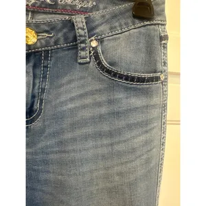 Western rock Wrangler Blue Low Rise Bootcut Jeans casual 26x32 cowgirl thumbnail 4