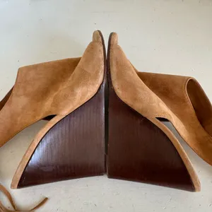Chloé suede tan fringe tie wedges size 39 (their US‎ 8.5) thumbnail 12