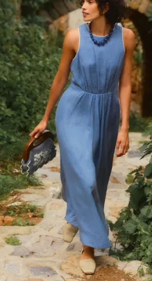 Tuckernuck Provincial Blue Leonie Dress *no belt NWT S thumbnail 1