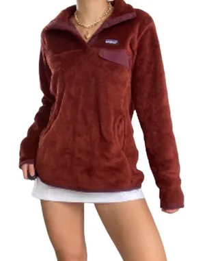 Patagonia Womens Polartec Re-Tool Snap-T Fleece Pullover Sweatshirt‎ Rusted Iron thumbnail 1