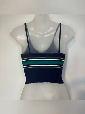 PacSun PS Basics Y2K Striped Ribbed Cropped Cami Tank Top S thumbnail 2