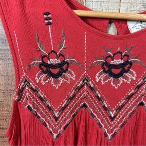 St. John's Bay Boho Embroidered Large Sleeveless Tank Top Folk Chevron Festival thumbnail 2