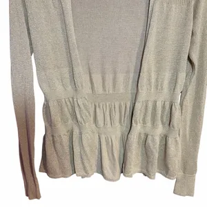 Y2K Cache Women's Beige Shimmer Cardigan Sweater XS thumbnail 3
