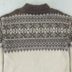 Vintage Rapaki Mahana Pure‎ Wool Cardigan Women's Medium NZ Brown Cream Knitwear thumbnail 9