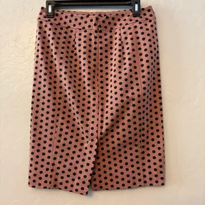 Ann Taylor LOFT mauve pink pencil skirt with black polka dots size 2 thumbnail 9
