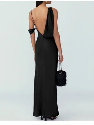 Fame and Partners Francois Black Maxi Formal Gown thumbnail 4