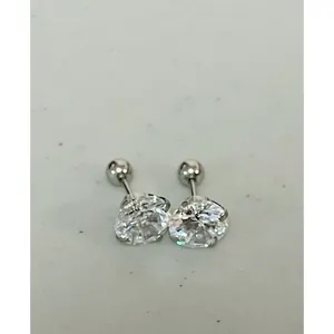 Silver Diamond Stud Post Earrings Jewelry 💎 thumbnail 3