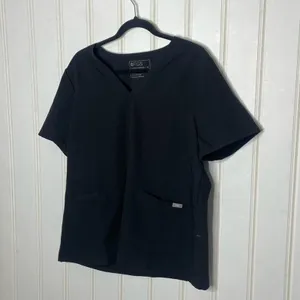 FIGS Technical Collection Black V-Neck Scrub Top Womens XL Short Sleeve 588 thumbnail 4